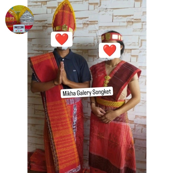BIG SALE Paket Baju Adat Batak + Paket Ulos Batak Couple+Ulos Ragi Hotang-Sadum