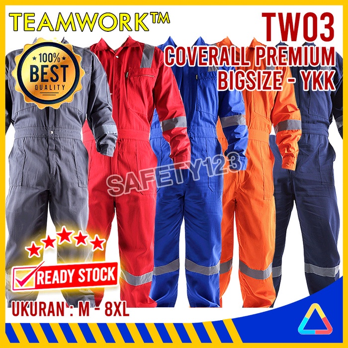 TW03 TeamWork Coverall Premium Super Big Size Wearpack Kerja Safety