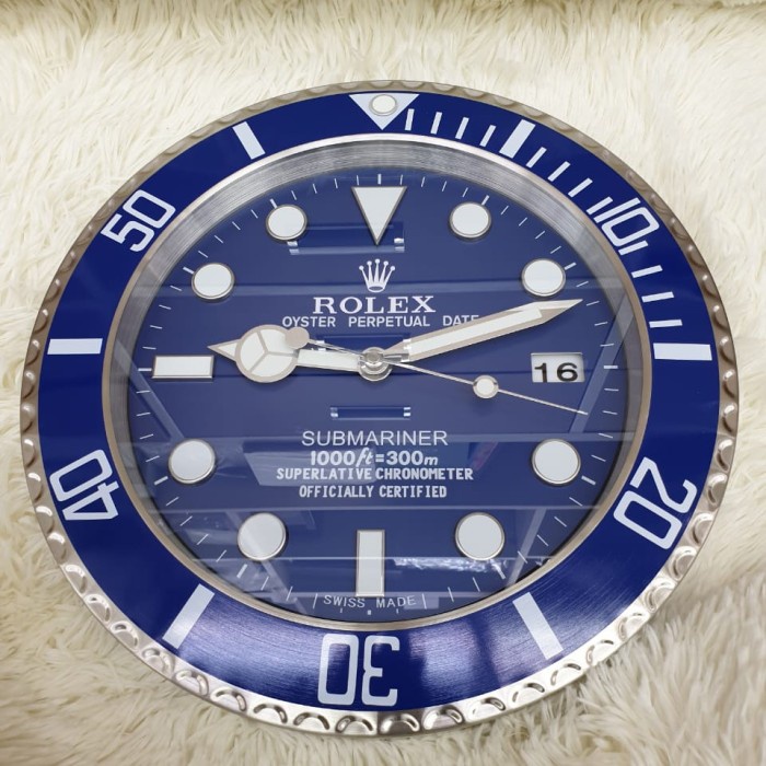 Jam Dinding Rolex Submariner Blue Dial Movement Swipe