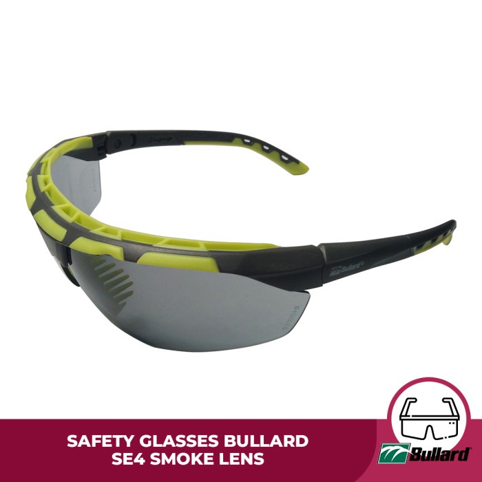 Kacamata Safety Bullard SE4 Smoke Lens, Anti Fog, Anti Scratch ANSI Z87.1 Kacamata Hitam Safety