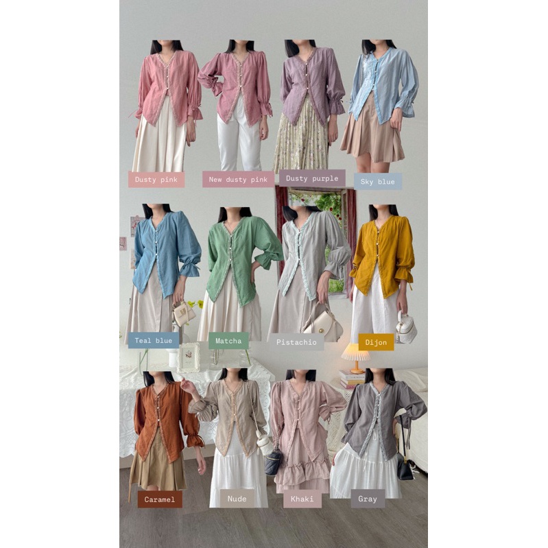 CUCI GUDANG KANON - Ezra Kebaya Blouse - Blouse kebaya modern motif bordir bunga