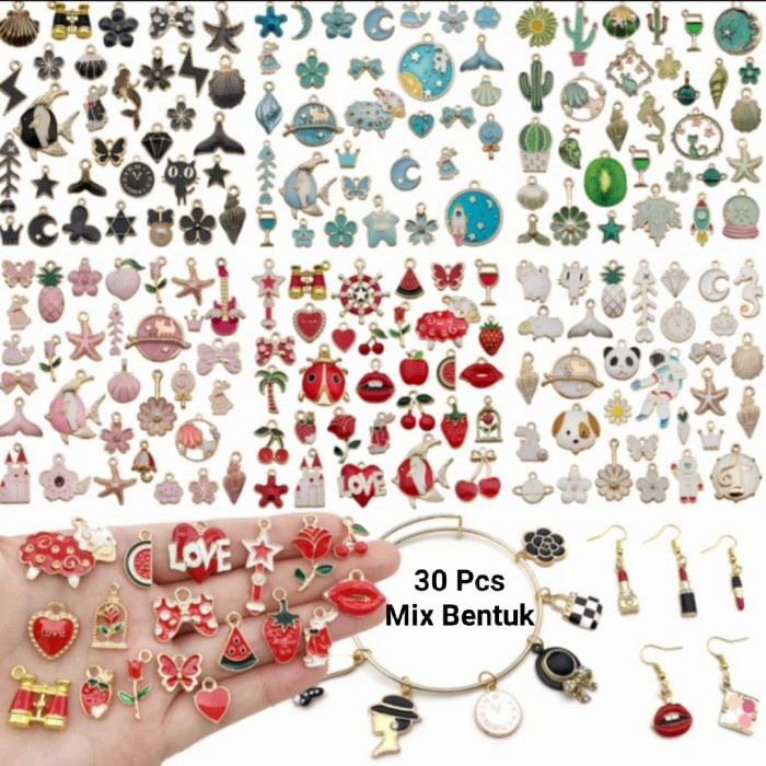 

Terlaris Enamel Charm Bandul Korea Mix Untuk Anting Gelang Kalung DIY SALE