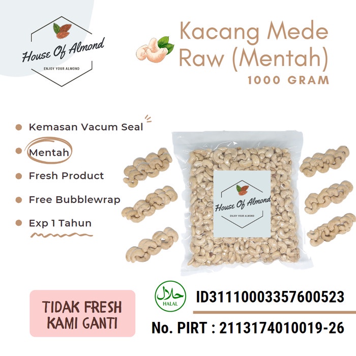 

Kacang Mede Mentah/raw 1kg