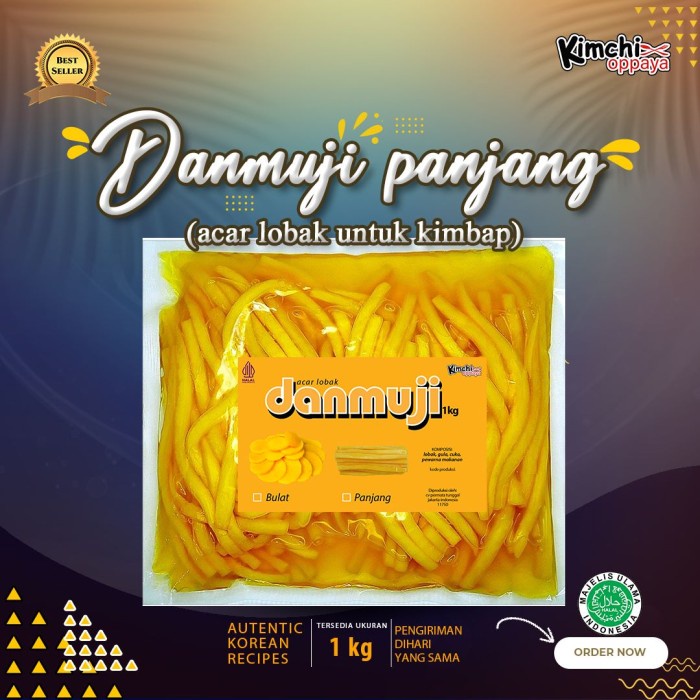

Danmuji Kimbap AcarLobak Kuning Untuk Kimbap 1Kg Panjang Isi 80 Potong
