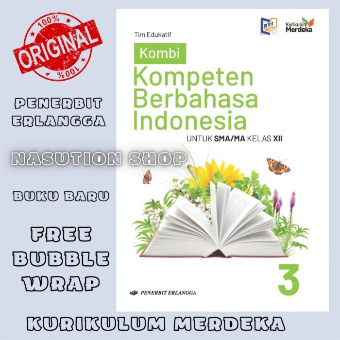 

SALE !!! BUKU KOMBI KOMPETEN BAHASA INDONESIA KELAS 3 / 12 XII SMA ERLANGGA KURIKULUM MERDEKA READYY