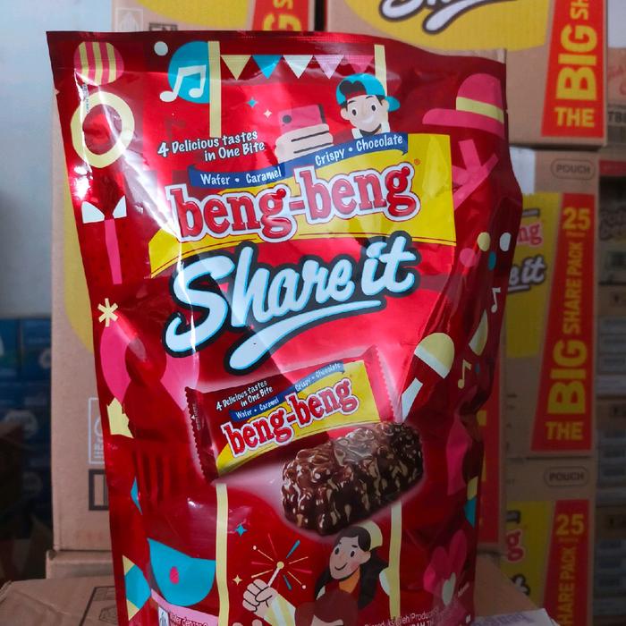 

SALE !!! BENG BENG SHARE IT FESTIVE PER DUS ISI 6 POUCH (1 POUCH ISI 25PCS) CAMILAN WAFER COKELAT
