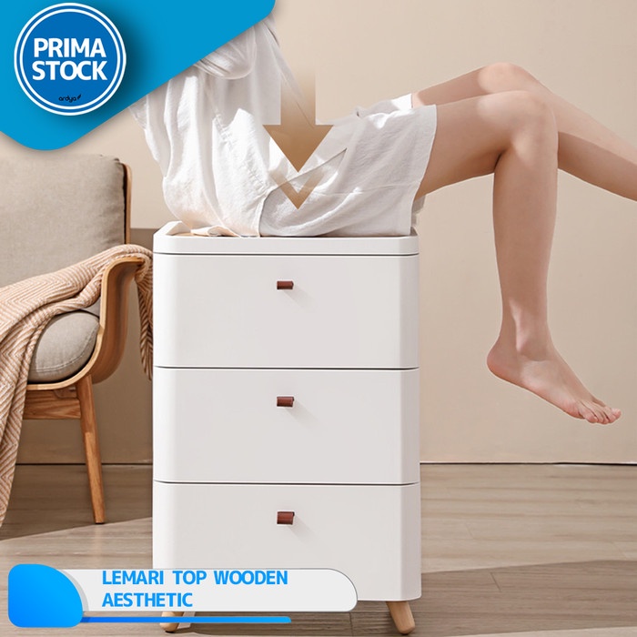 TOP LEMARI DRAWER LACI + KAKI RAK KABINET STORAGE BAJU PLASTIK 2 3 4 SUSUN -