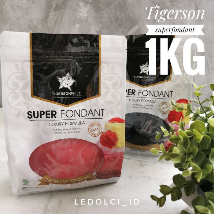 

Tersedia TIGERSON SUPER FONDANT MERAH DAN HITAM KEMASAN ASLI 1 KG