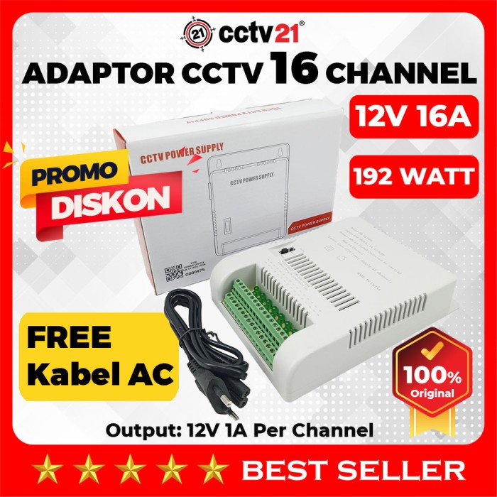Adaptor Power Supply CCTV 16 Channel HK-5116DS 192 Watt Kode 1076