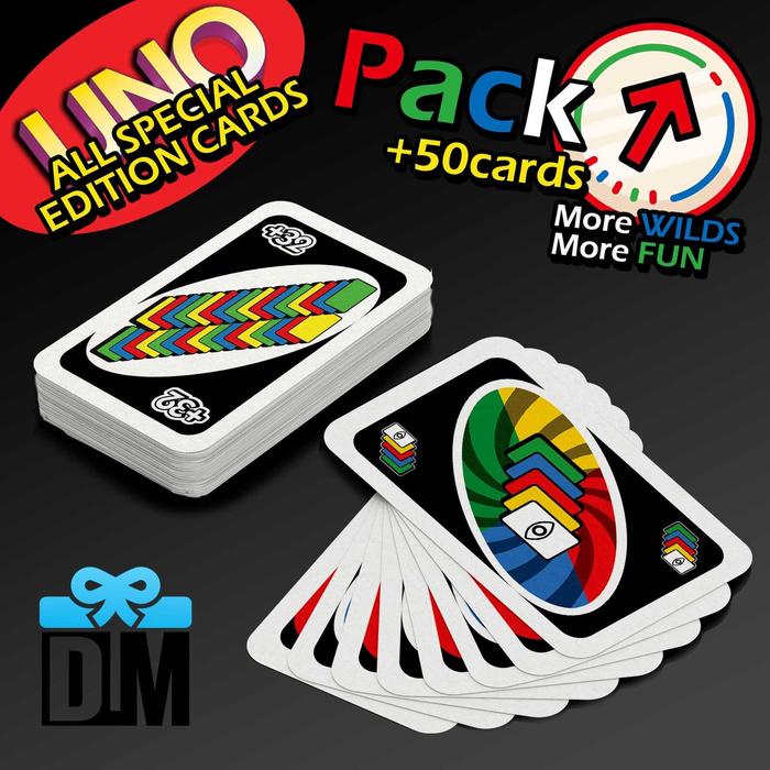 KARTU UNO ALL SPECIAL EDITION PACK SEMUA WILL CARD COBS +32 +16 ATTACK SPIN FROZEN MARIO MINECRAFT