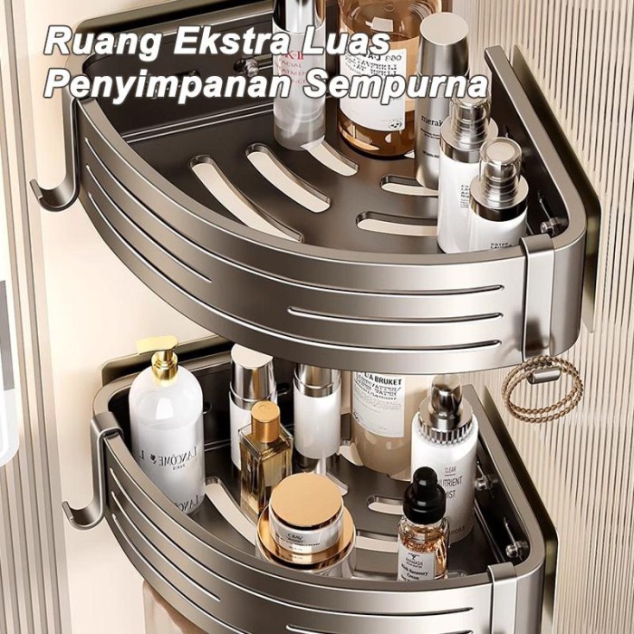 

DISKON 3 LAPISAN RAK SUDUT SERBAGUNA SPACE ALUMINUM RACK MULTIFUNCTION RAK KAMAR MANDI SUDUT