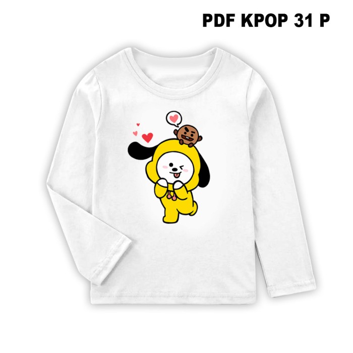 BAJU KAOS ANAK LENGAN PANJANG PEREMPUAN SABLON CUSTOM NAMA BTS KPOP 31