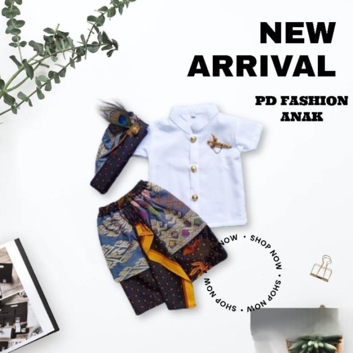 FREE ONGKIR Setelan Baju Adat Tradisional Anak Laki set umur 3-9 Tahun ( ples udeng atau blangkon )