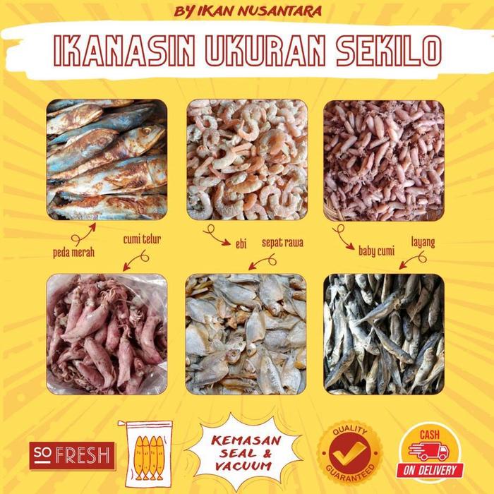 

SALE !!! UKURAN 1KG IKAN CUMI ASIN KERING FOOD EBI REBON SOTONG UDANG READYY