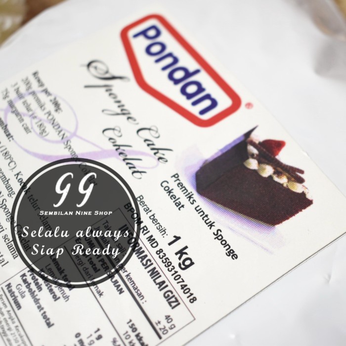 

SALE !!! PONDAN SPONGE CAKE CHOCOLATE 1 KG TEPUNG PREMIX PREMIKS COKELAT COKLAT READYY