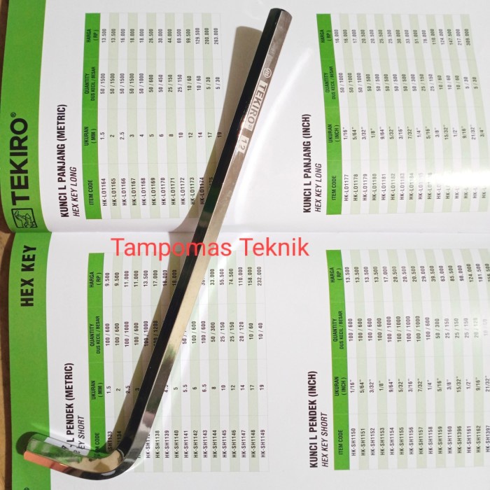 Kunci L 12 mm Tekiro Kunci L Panjang Tekiro