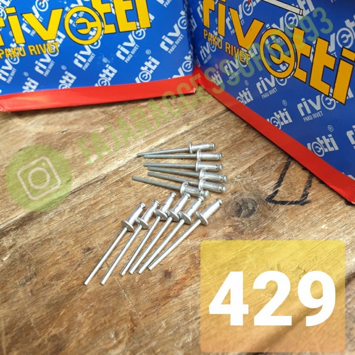 Paku rivet 5 varian ukuran (423,429,435,440,450) merk RIVETTI