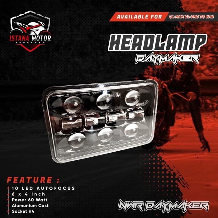 Sale Lampu Depan Motor Daymaker Kotak 10 Led Nwr 43 King Gl-Max Ts Gl-Pro Asli Motorcycle