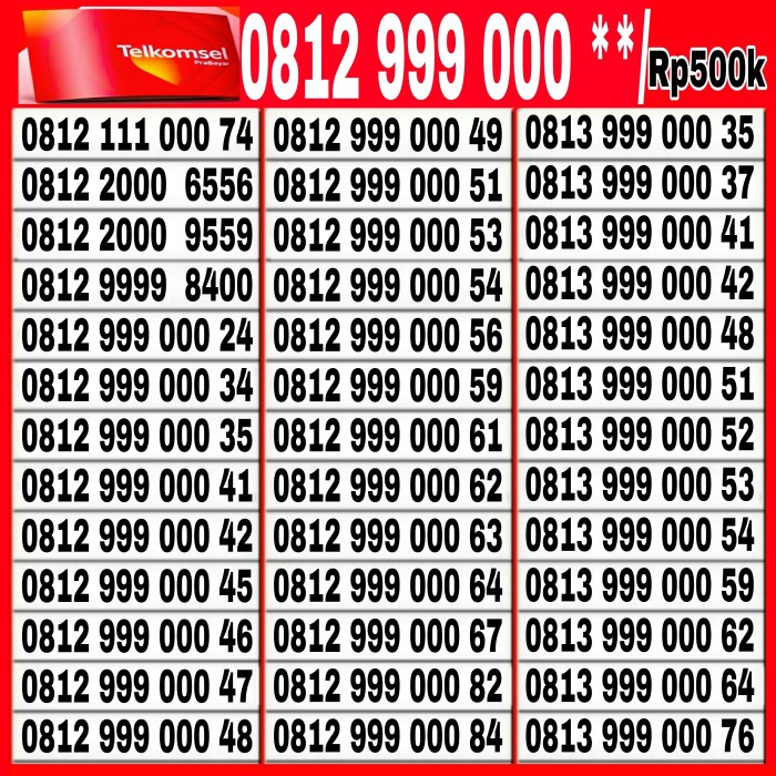 PERDANA KARTU NOMOR CANTIK SIMPATI 4G TELKOMSEL 0812 5757 xxx TERLARIS/TERMURAH/TERPOPULER