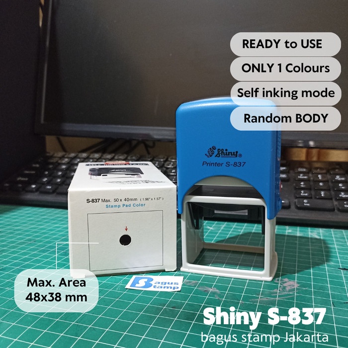 

Stempel Shiny S837 / S-837 Otomatis Self Ink Custom Text 48x38 mm