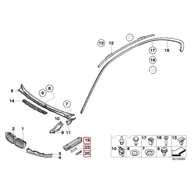Original Bmw E46 M3 Side Fender Grill Kiri 51132694607 Ready