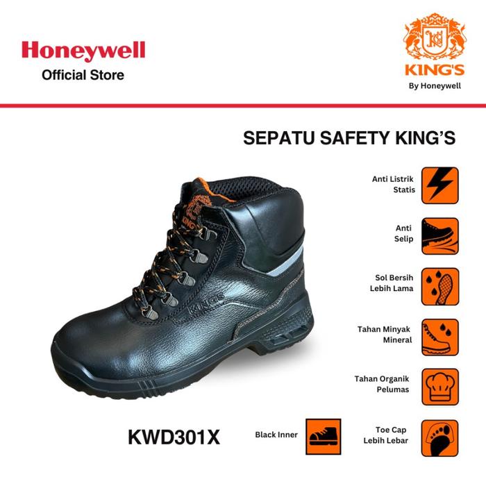 Sepatu Safety Kings KWD301 MidCut Bertali Shoes Pria Kings Safety Shoes Original