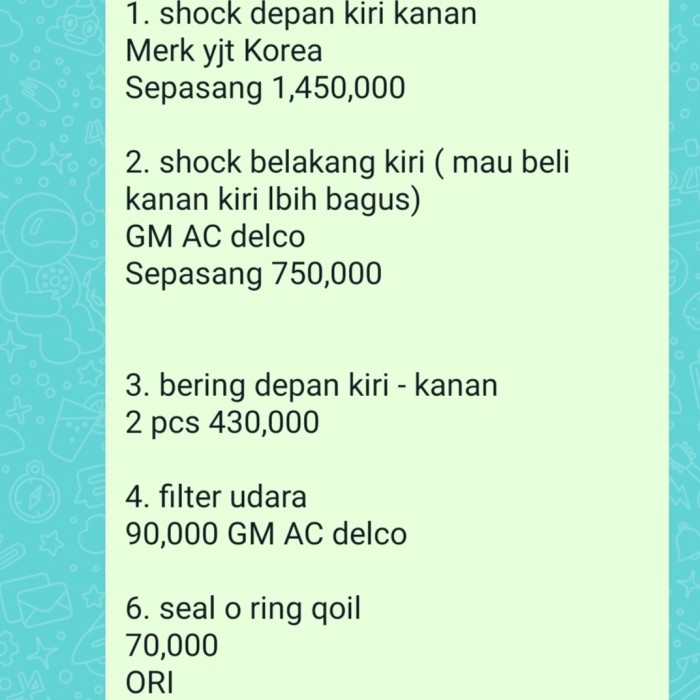 Pesanan Khusus Chevrolet Aveo 2008-2009