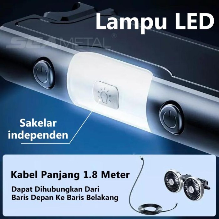 TERBATAS Kipas Angin Mobil Kipas Kepala Ganda Di Baris Belakang 360 Derajat Angin Berputar Aksesoris
