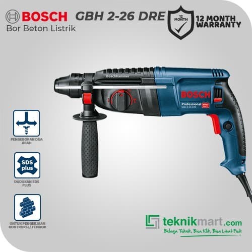 Bosch Rotary Hammer / Bor Beton Listrik 26Mm Gbh 2-26 Dre