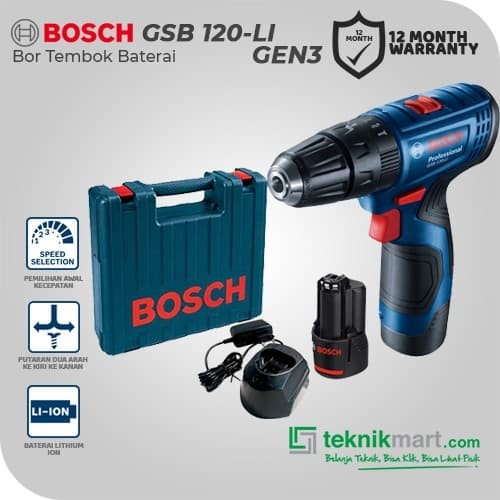 Bosch Gsb 120-Li Gen3 12Volt Bor Impact Baterai