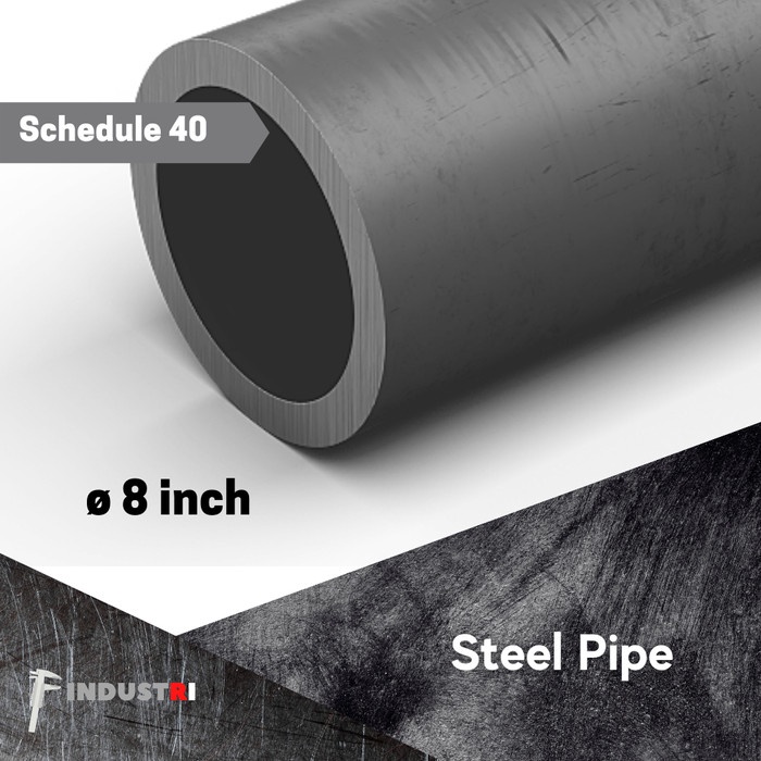 Pipa Besi Sch 40 8 inch pipa Schedule 40 per 1cm