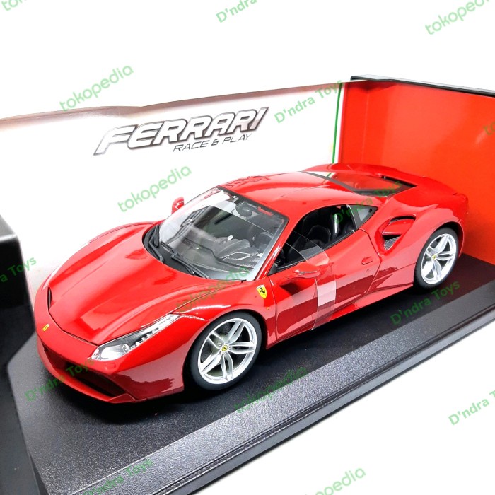 TERLARIS Diecast Miniatur Mobil Ferrari 488 GTB - Die-Cast Bburago 1/18