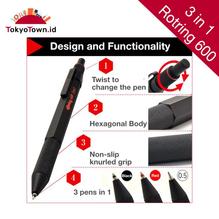 

Sale Terbatas Rotring 600 3In1 Multipen Ballpoint Mechanical Pencil