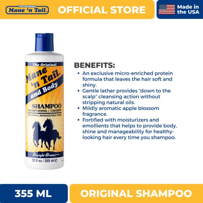 Best Seller Mane N Tail Shampoo And Conditioner Original (Shampoo Kuda )