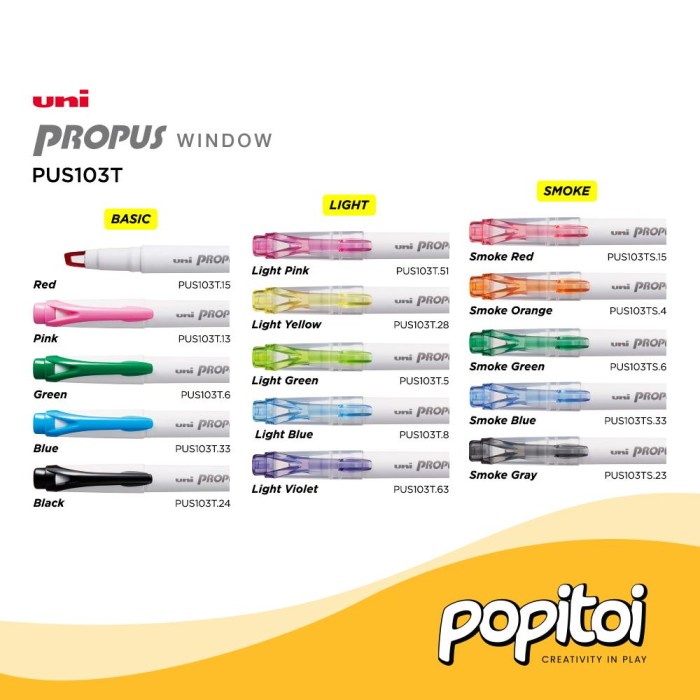 

Diskon Uni Propus Window Highlighter (5 Colors Set) Light Basic Smoke