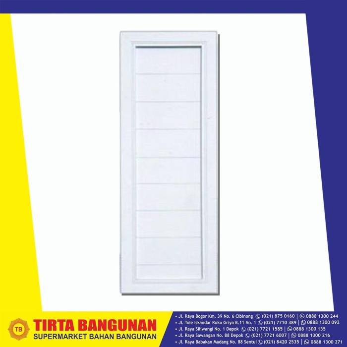 BahanBangunan- SPLUS PINTU UPVC PINTU KAMAR MANDI 70 X 195 CM FELICE F2 PUTIH