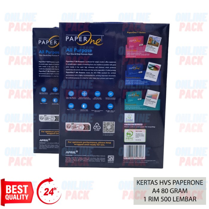 

Barang Terlaris Kertas Hvs Paperone Paper One A4 80Gr 80 Gram Gsm 1 Karton 5 Rim Packing Aman