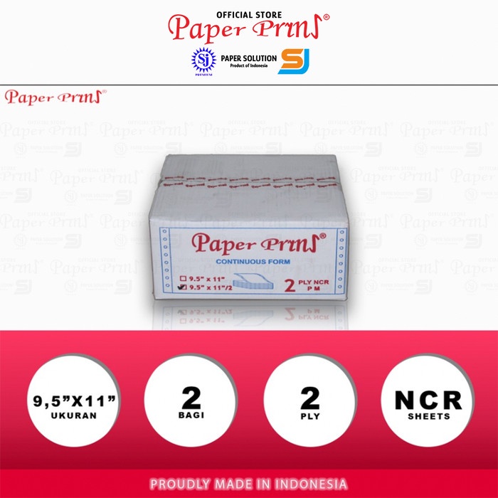 

Produk Terbaru Paperpryns Kertas Continuous Form 2Ply Ncr Prs 9,5" X 11"/2 (Bagi 2) Packing Aman
