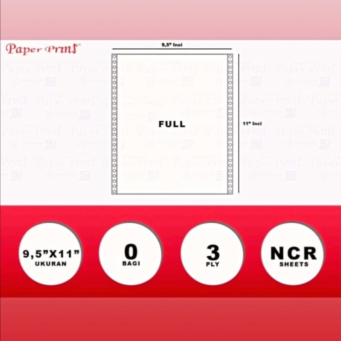 

Ready Stock Kertas Continuous Form 3 Ply Ncr 9,5X11 Inc Didagi 2. 1Dus Cod