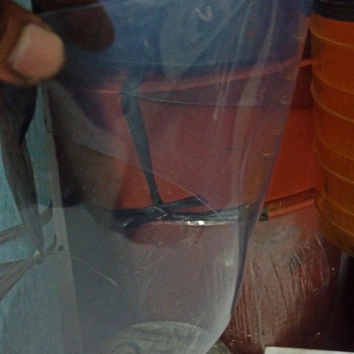 tirai pvc curtain blue clear 3mm x 20cm