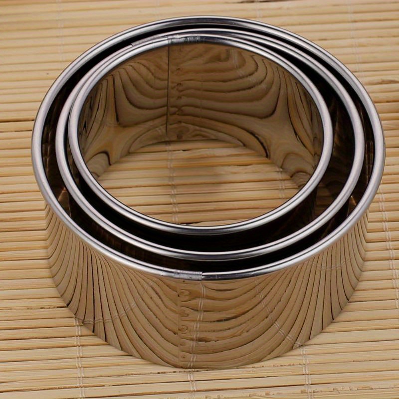 3pcs /Set Stainless Steel Round Dumplings Molds Cutter Maker Cookie Cake Pastry Wrapper Dough Cuttin
