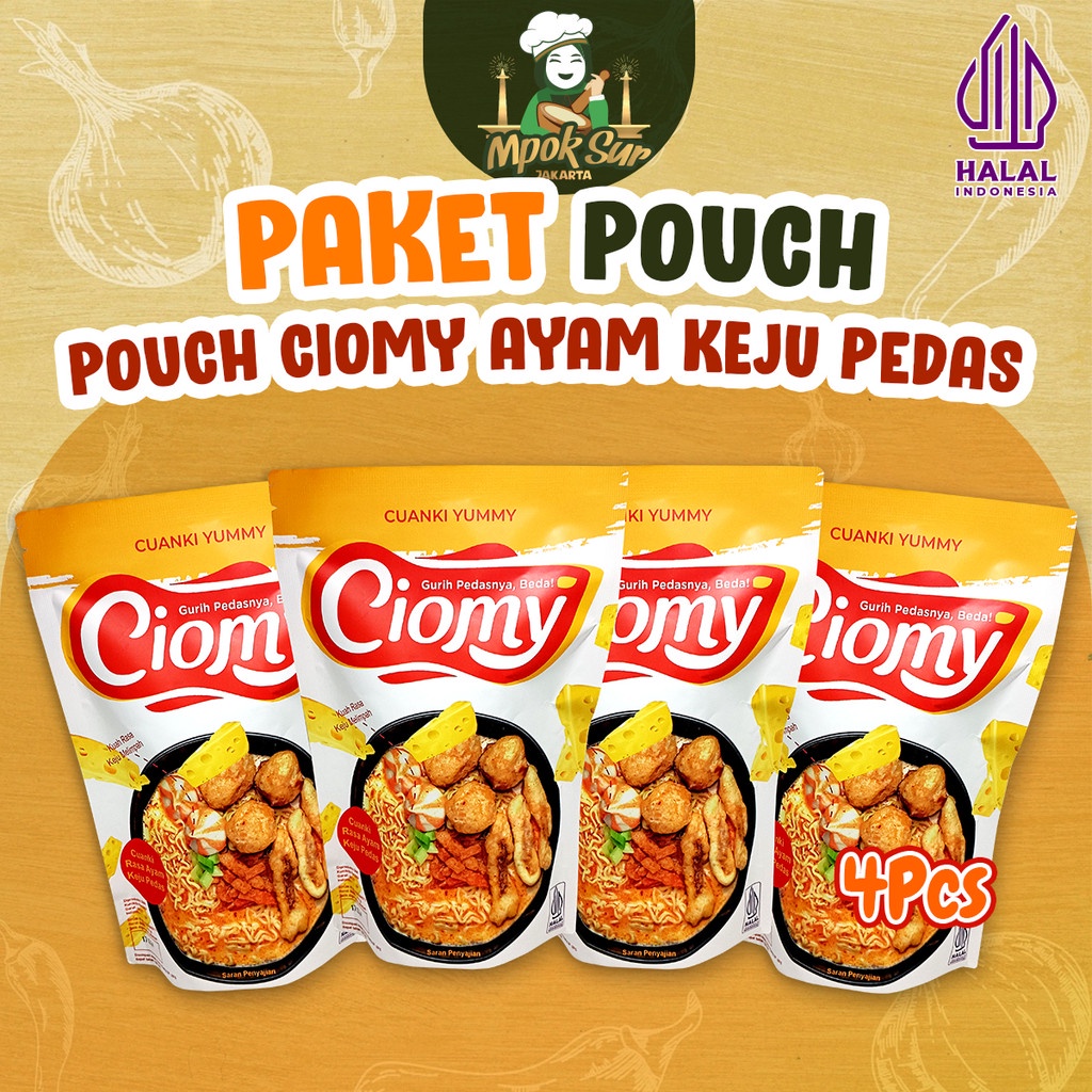 

Mpok Sur - Paket Hemat Ciomy Cuanki Pouch Ayam Keju Pedas Set isi 4 pcs
