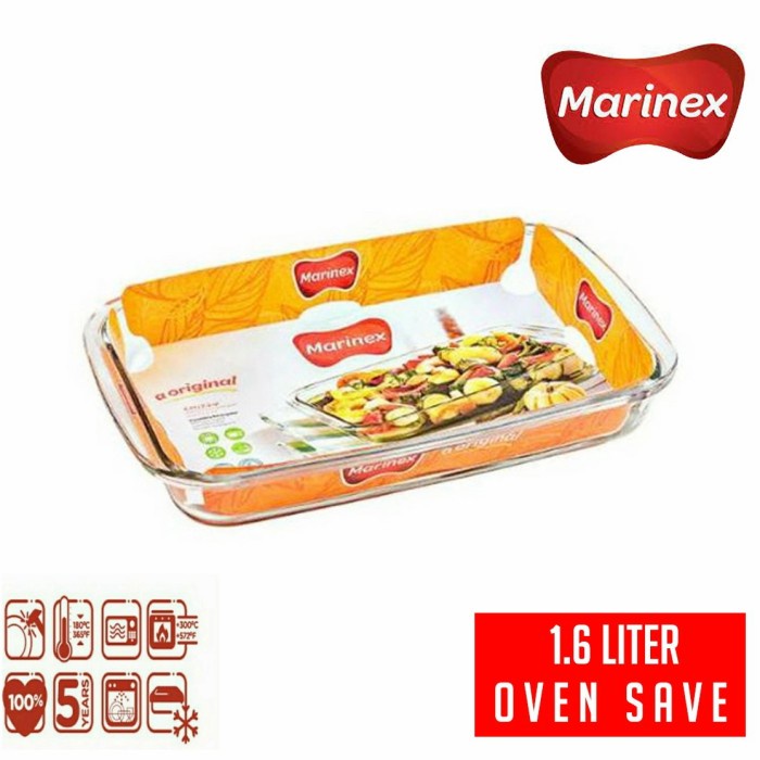 MARINEX Loyang Kaca Persegi 1.6L/ Loyang Kaca Marinex 6532