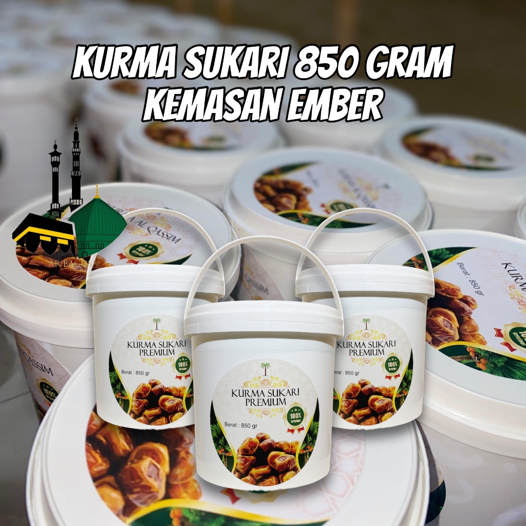 

Kurma Sukari Premium 850 Gram Kemasan Ember BestSeller100% Original