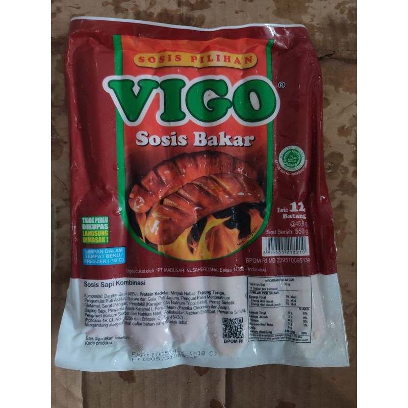 

Vigo Sosis Sapi Bakar Isi 12pcs
