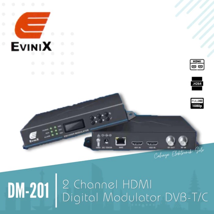 DIGITAL MODULATOR EVINIX 2 ANNEL DM-201 ENCODER DVB T/C DM-201 KABEL TV