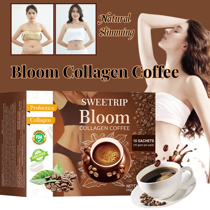 

[ ISI 10 SACHET ] Collagen Coffee Instant coffee Original 100% Robusta Collagen Drink Glutathione