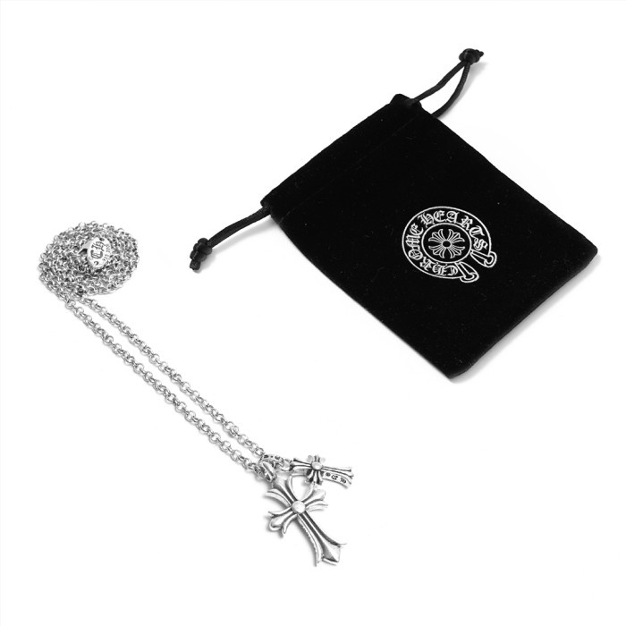 Chrome Hearts Double Crosses Pendant Necklace