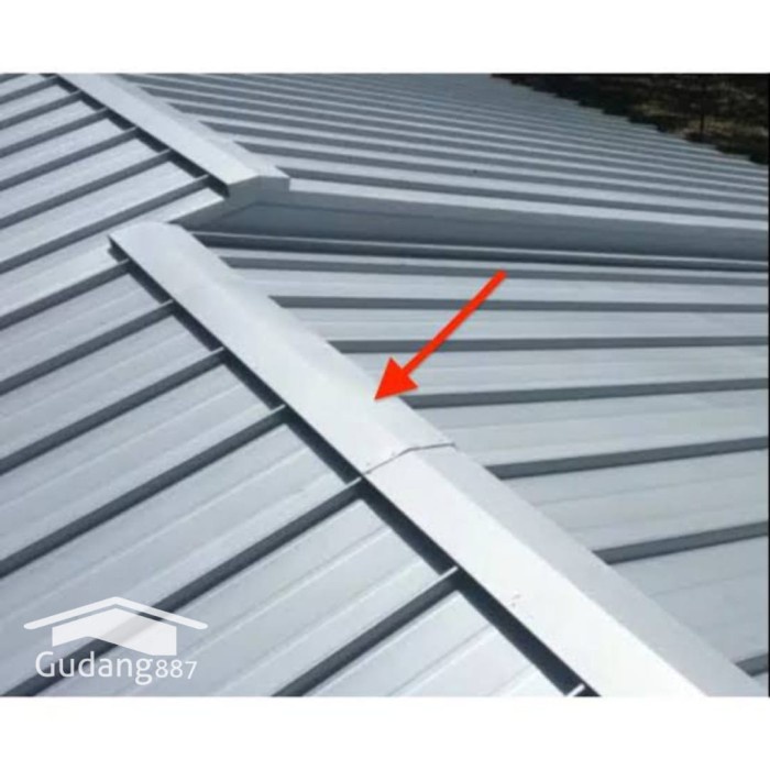 JJyoi- Nok Spandek 0,3mm / Talang Jurai 3m / Talang Spandek / Nok Atap