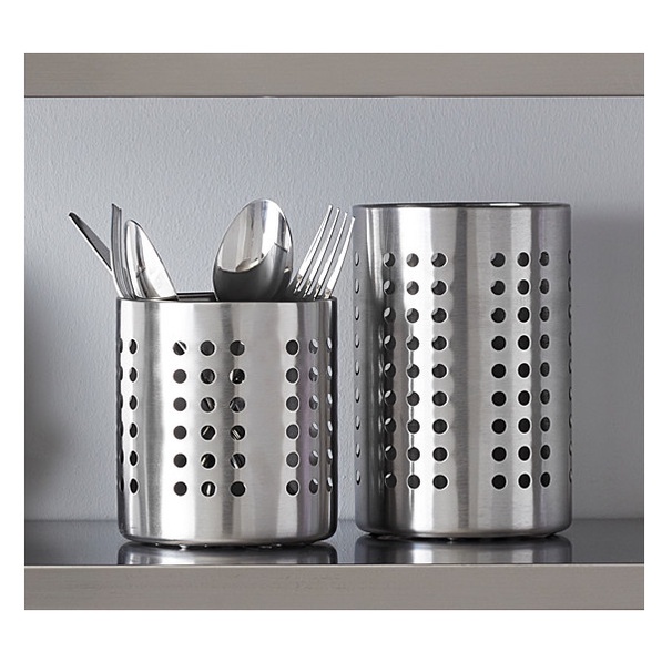 Tempat Sendok Stainless Steel Wadah Sutil Rak Peralatan Makan